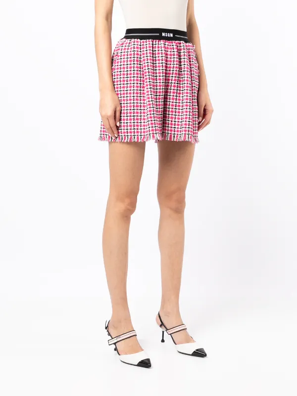 MSGM チェック フリンジ ショートパンツ - Farfetch