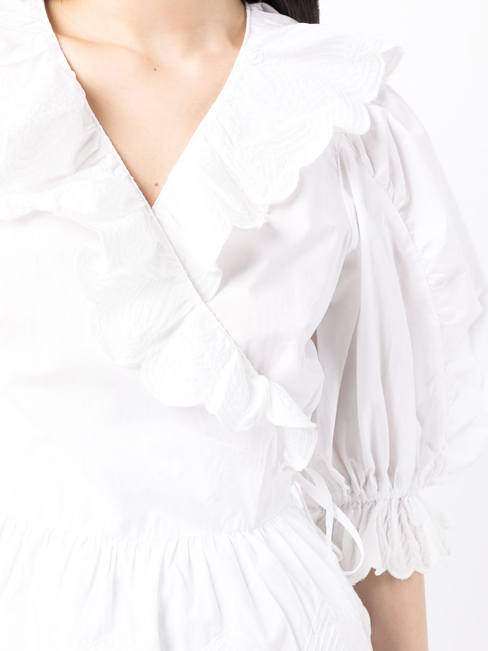 фото Sea ruffled wrap blouse