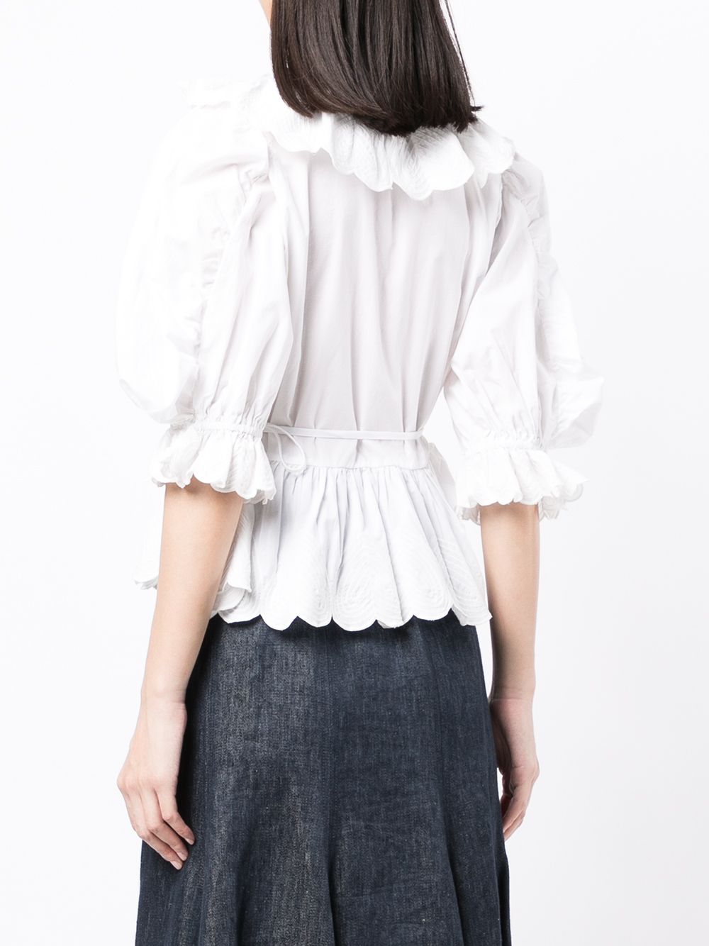 фото Sea ruffled wrap blouse