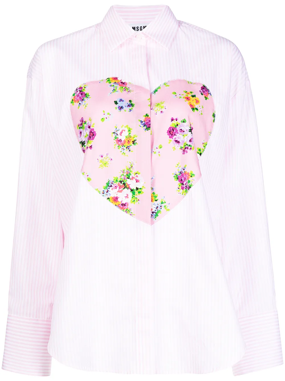 

MSGM camisa con corazones estampados - Rosado