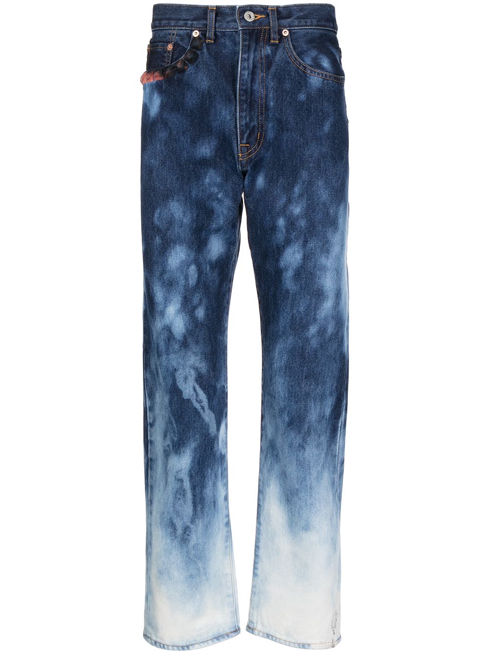 faded-effect straight-leg jeans