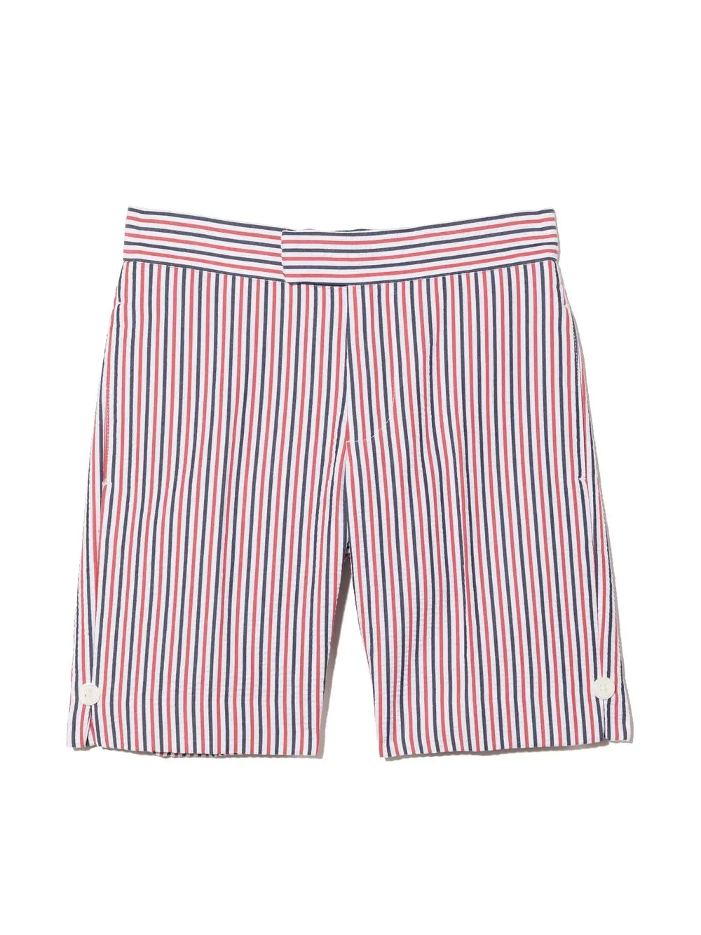 

Thom Browne Kids shorts de tejido seersucker - Blanco