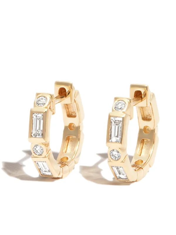 Sydney Evan 14kt Yellow Gold Diamond Huggie Earrings