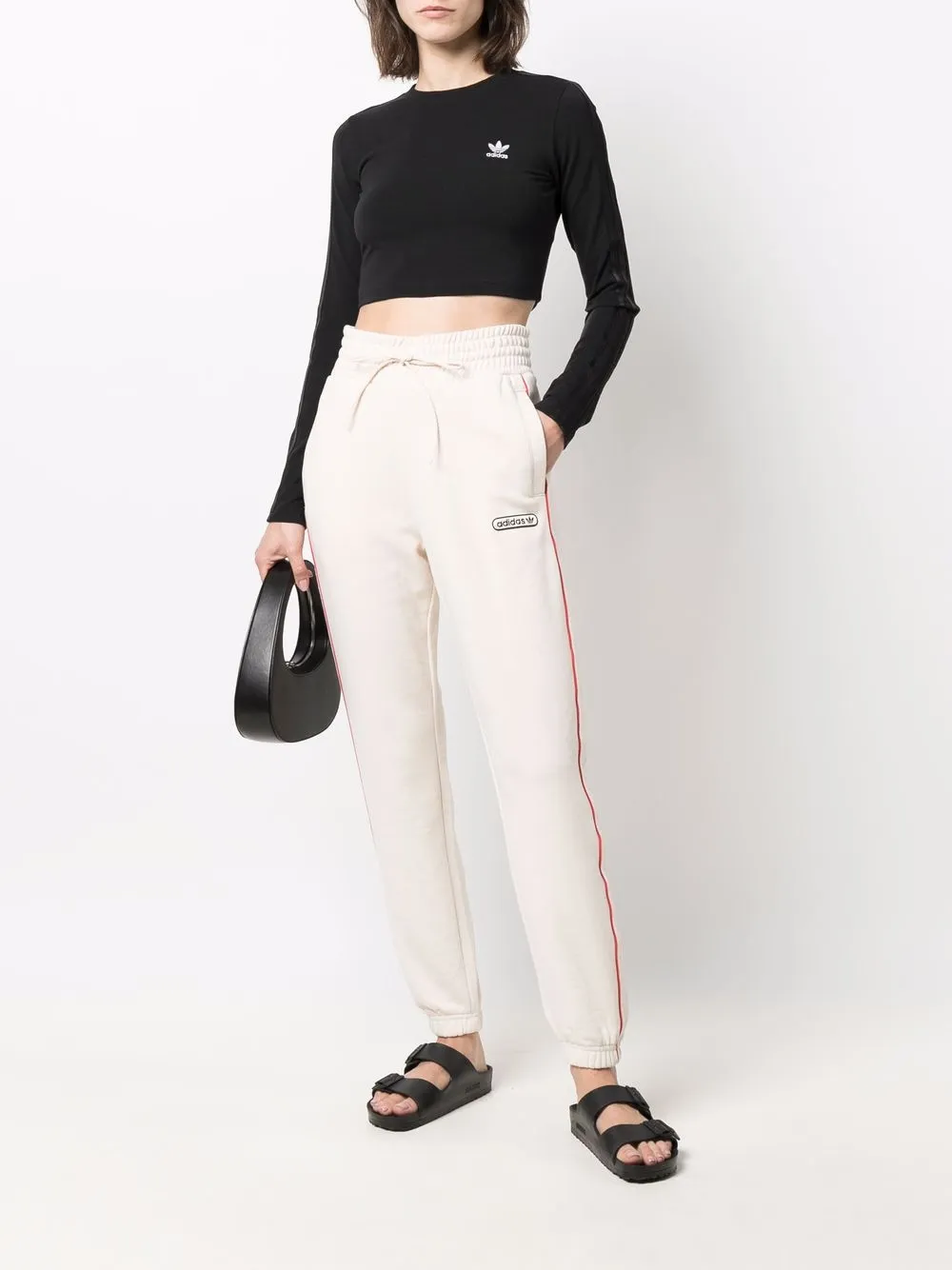 Adidas Slim-fit joggingbroek - Beige