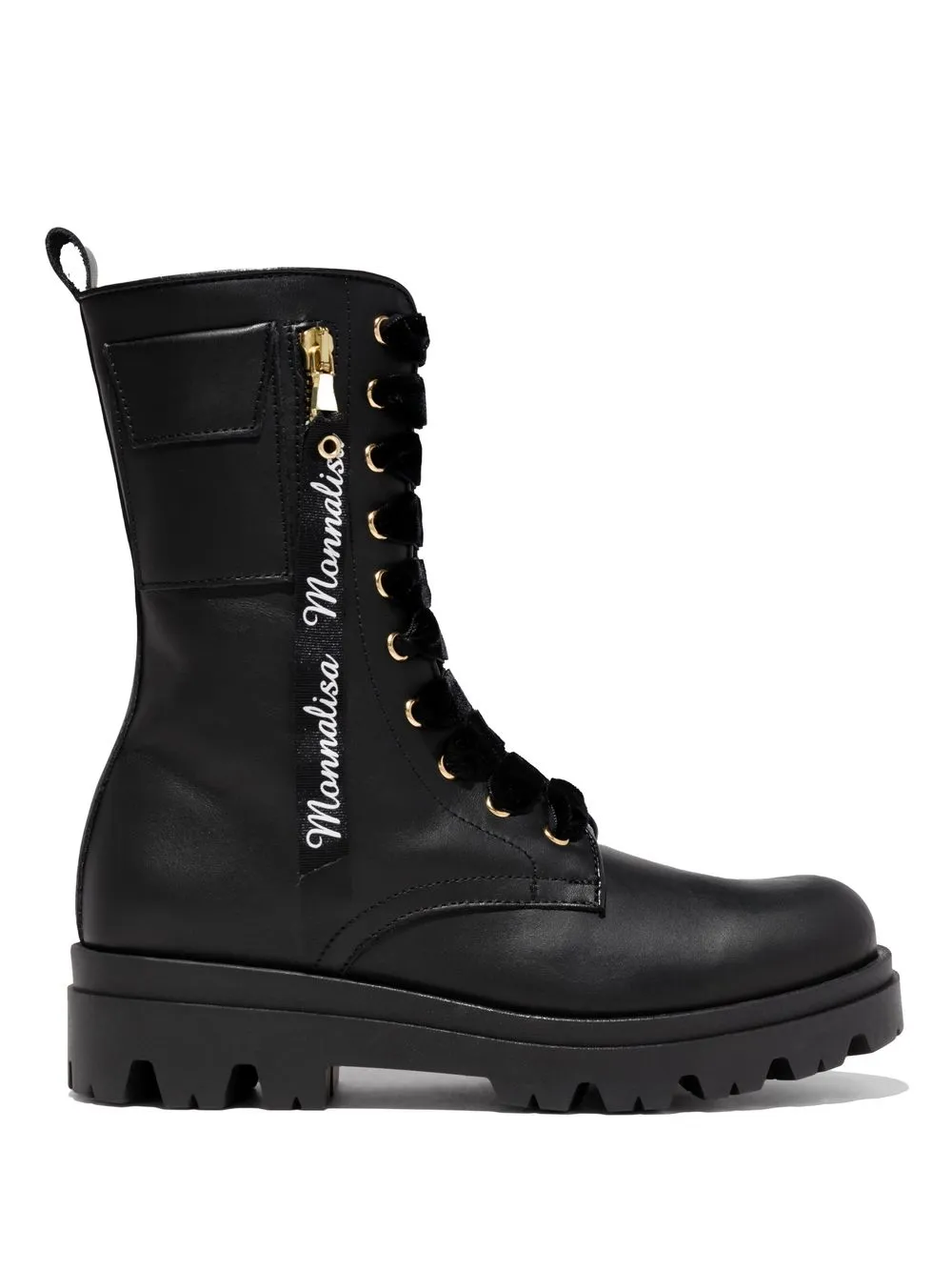 

Monnalisa botas militares con logo lateral - Negro