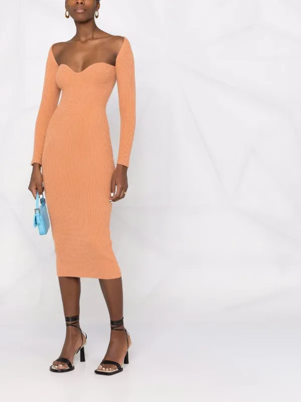 Coco sweetheart ribbed cashmere dress 
