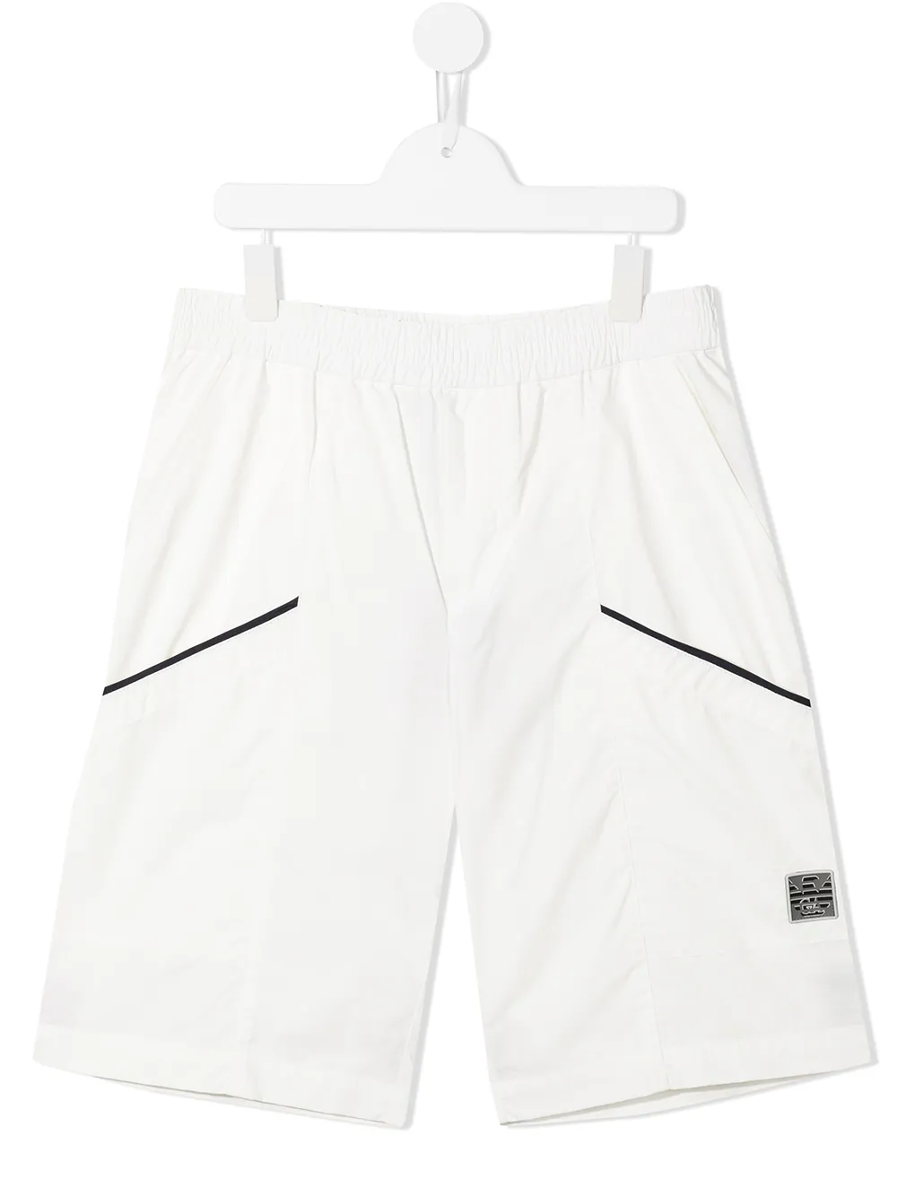 

Emporio Armani Kids shorts con parche del logo - Blanco