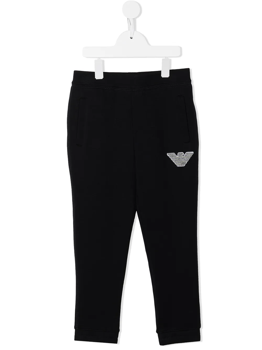 

Emporio Armani Kids logo-patch track pants - Black