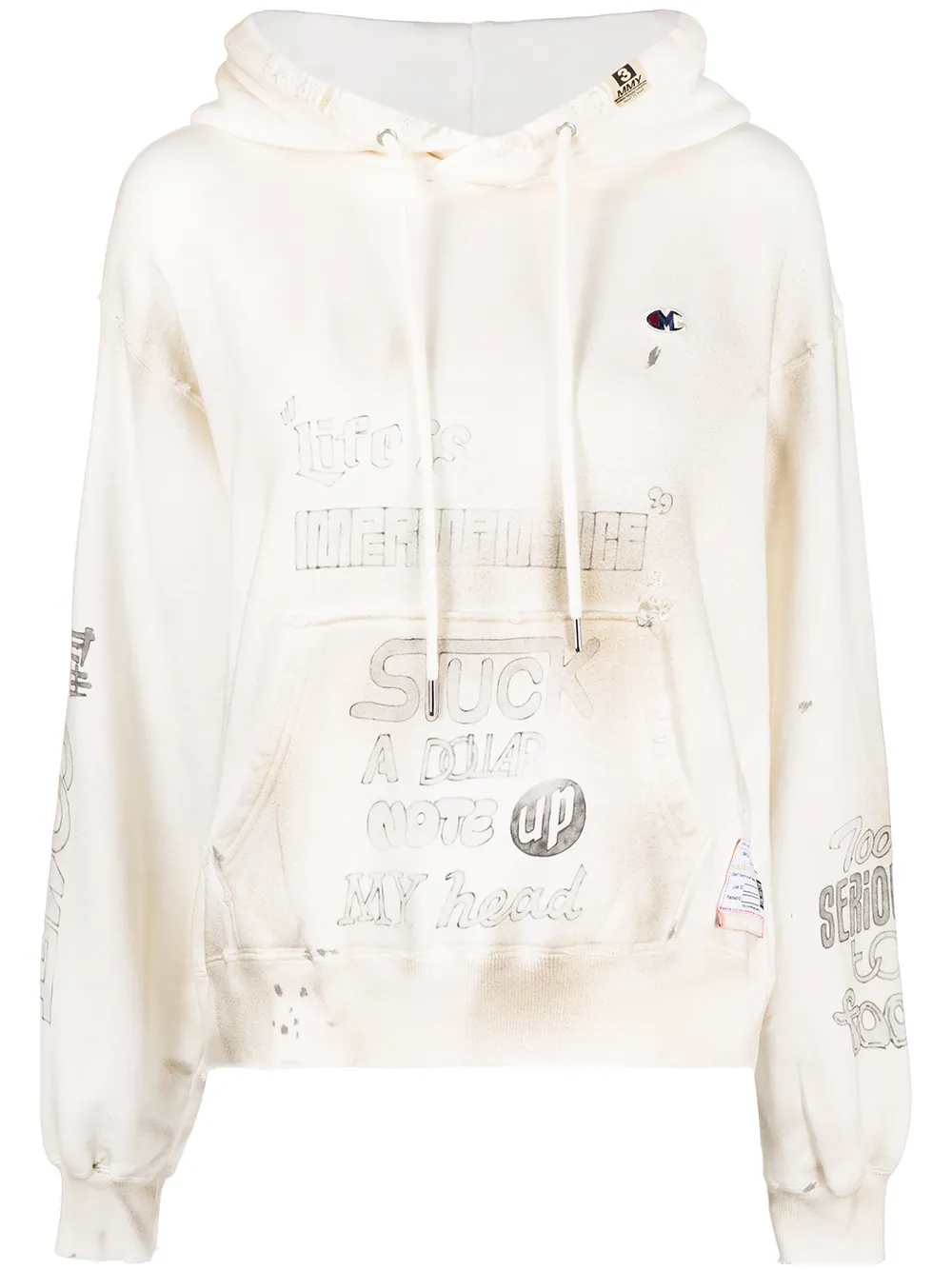 

Maison Mihara Yasuhiro slogan-print hoodie - White