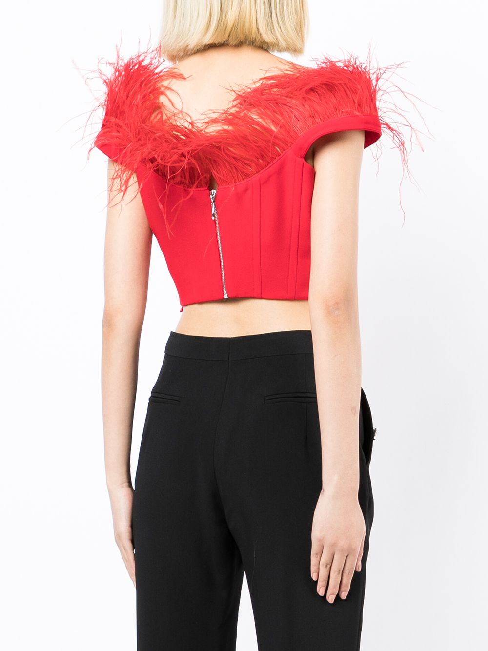 фото Rozie corsets feather-embellished top