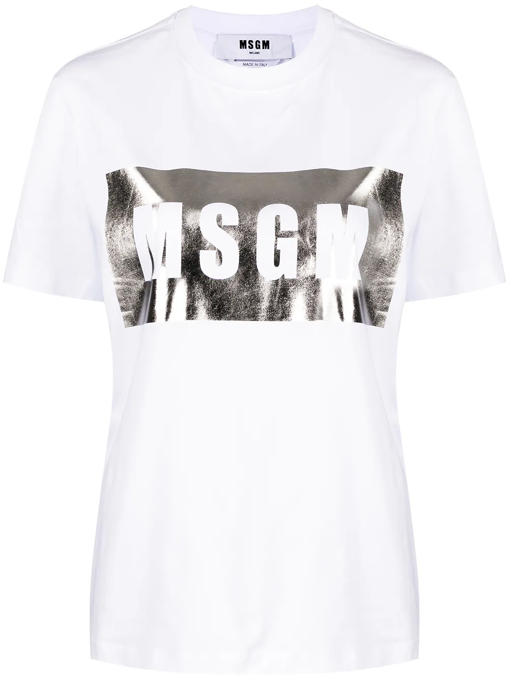 

MSGM playera con logo metalizado - Blanco