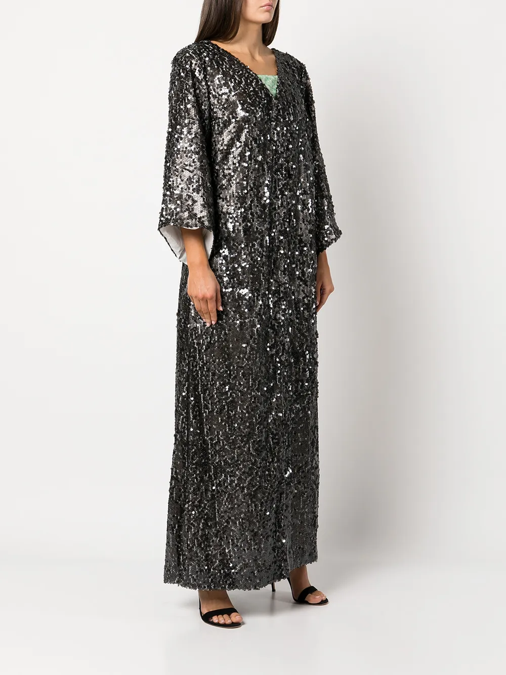  Baruni Verziertes Maxikleid   Schwarz 