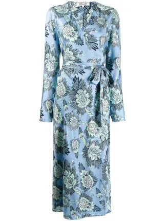 DVF Diane Von Furstenberg Vestido Cruzado Con Estampado Floral - Farfetch