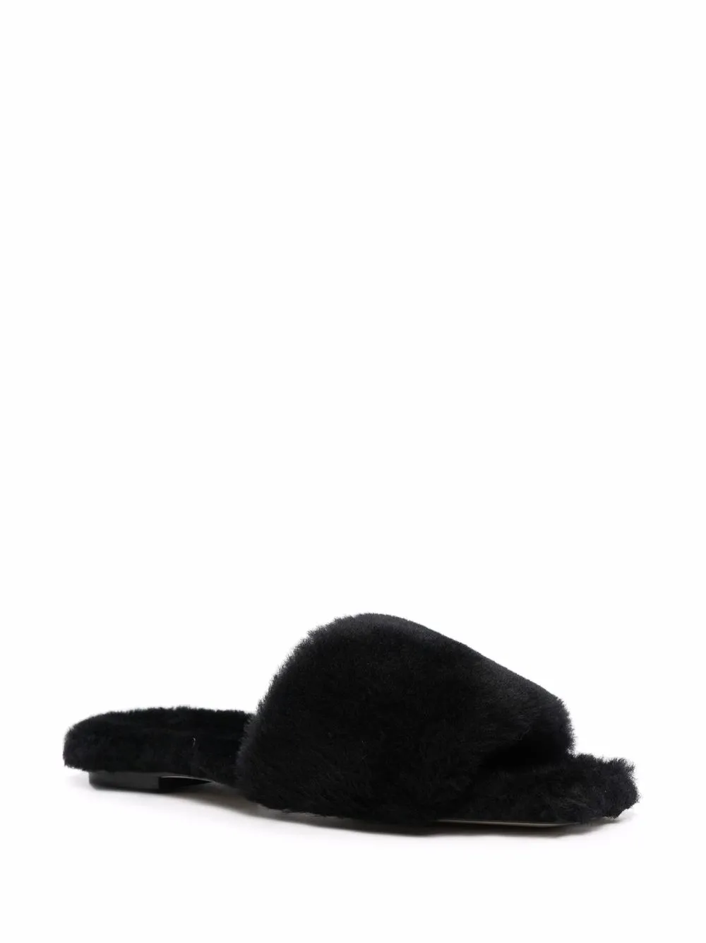 Aeyde Anna lammy slippers - Zwart