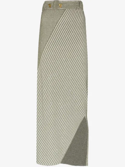 AERON asymmetric knitted striped skirt