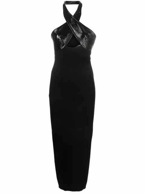 Courrèges فستان ميدي بزينة فتحات