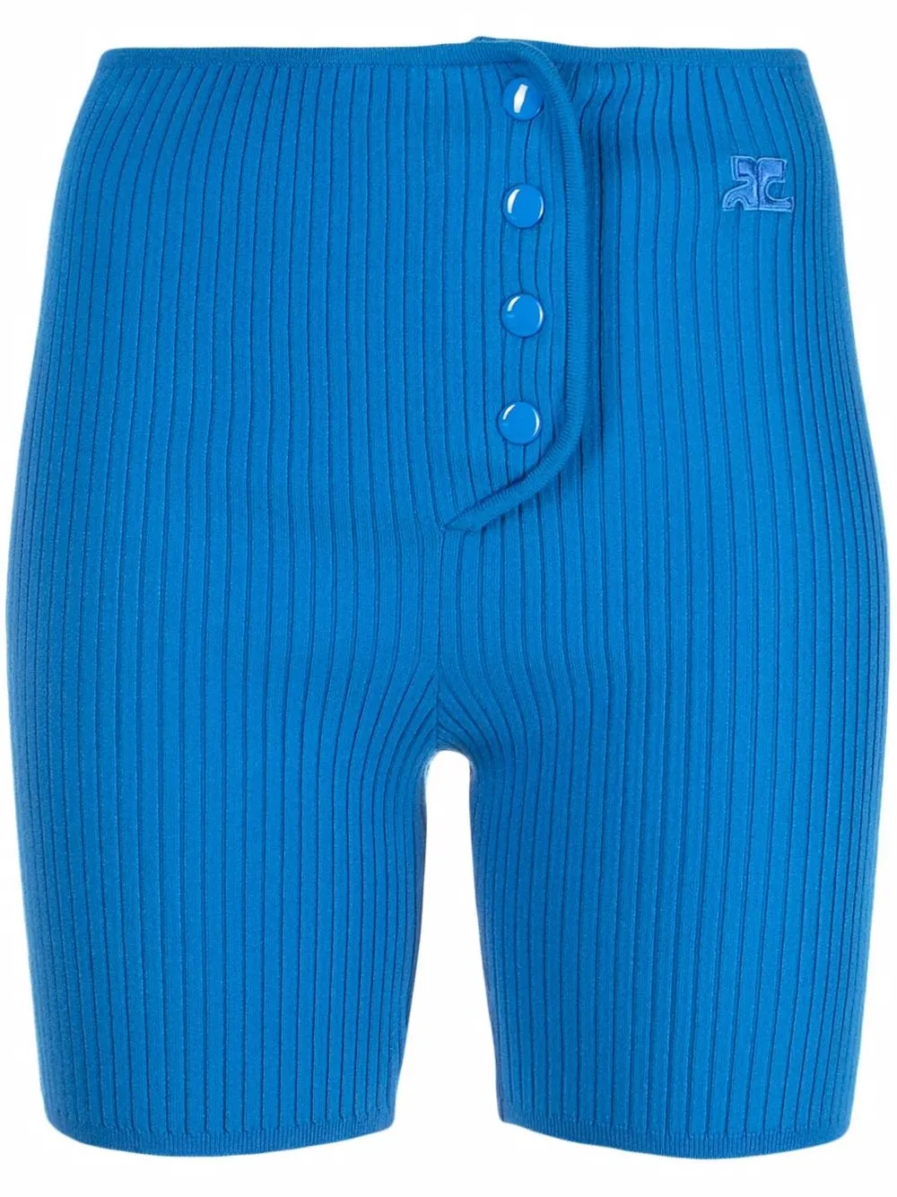 

Courrèges ribbed-knit mini shorts - Blue