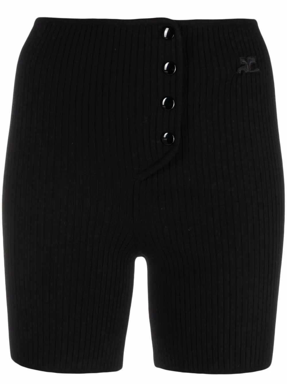 

Courrèges shorts con logo bordado - Negro