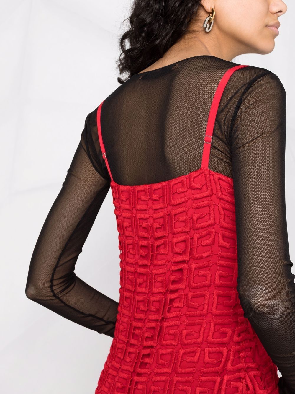 фото Givenchy платье с квадратным вырезом и логотипом 4g