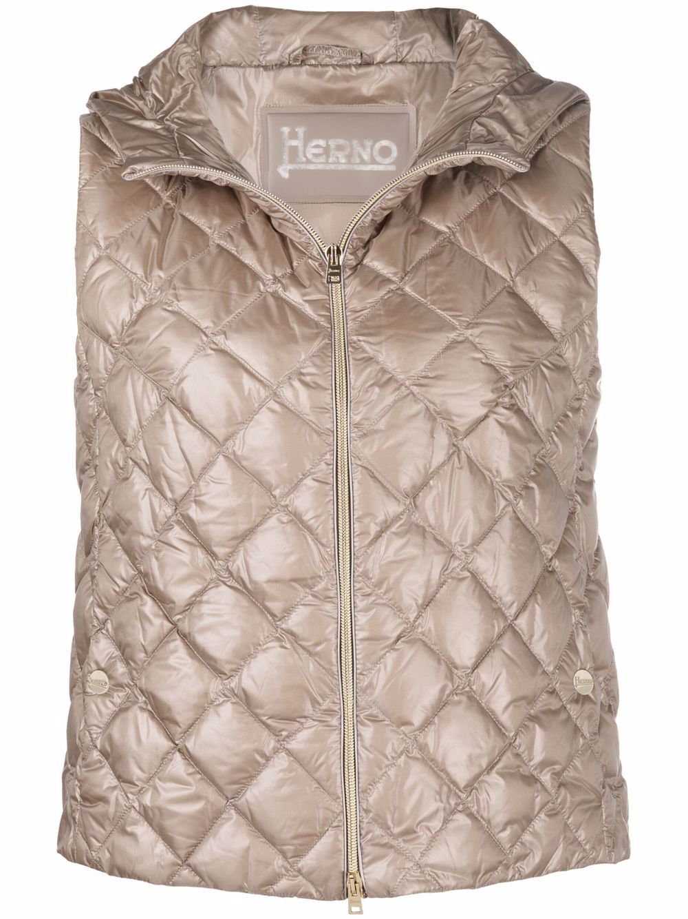 

Herno diamond-quilted glossy gilet - Neutrals