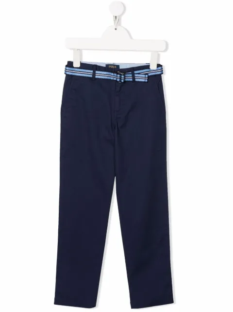 Ralph Lauren Kids بنطال ضيق بحزام