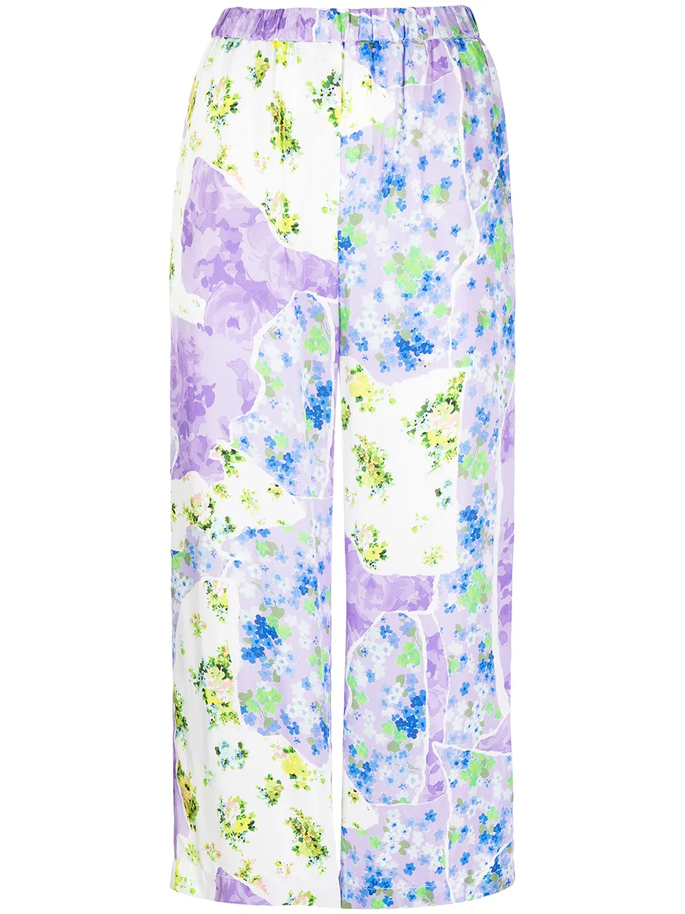 

MSGM pantalones capri con estampado floral - Morado