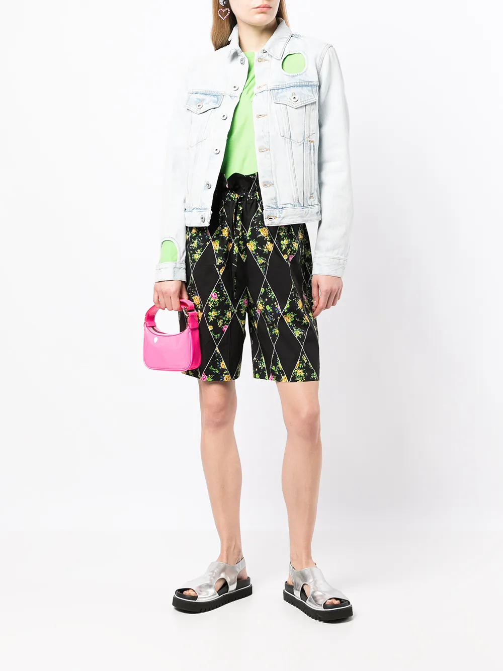 MSGM Shorts met bloemenprint - Zwart