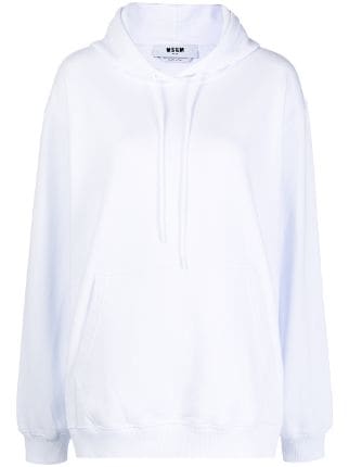 MSGM metallic-logo Cotton Hoodie - Farfetch