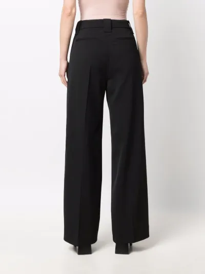 wool blend wide leg trousers