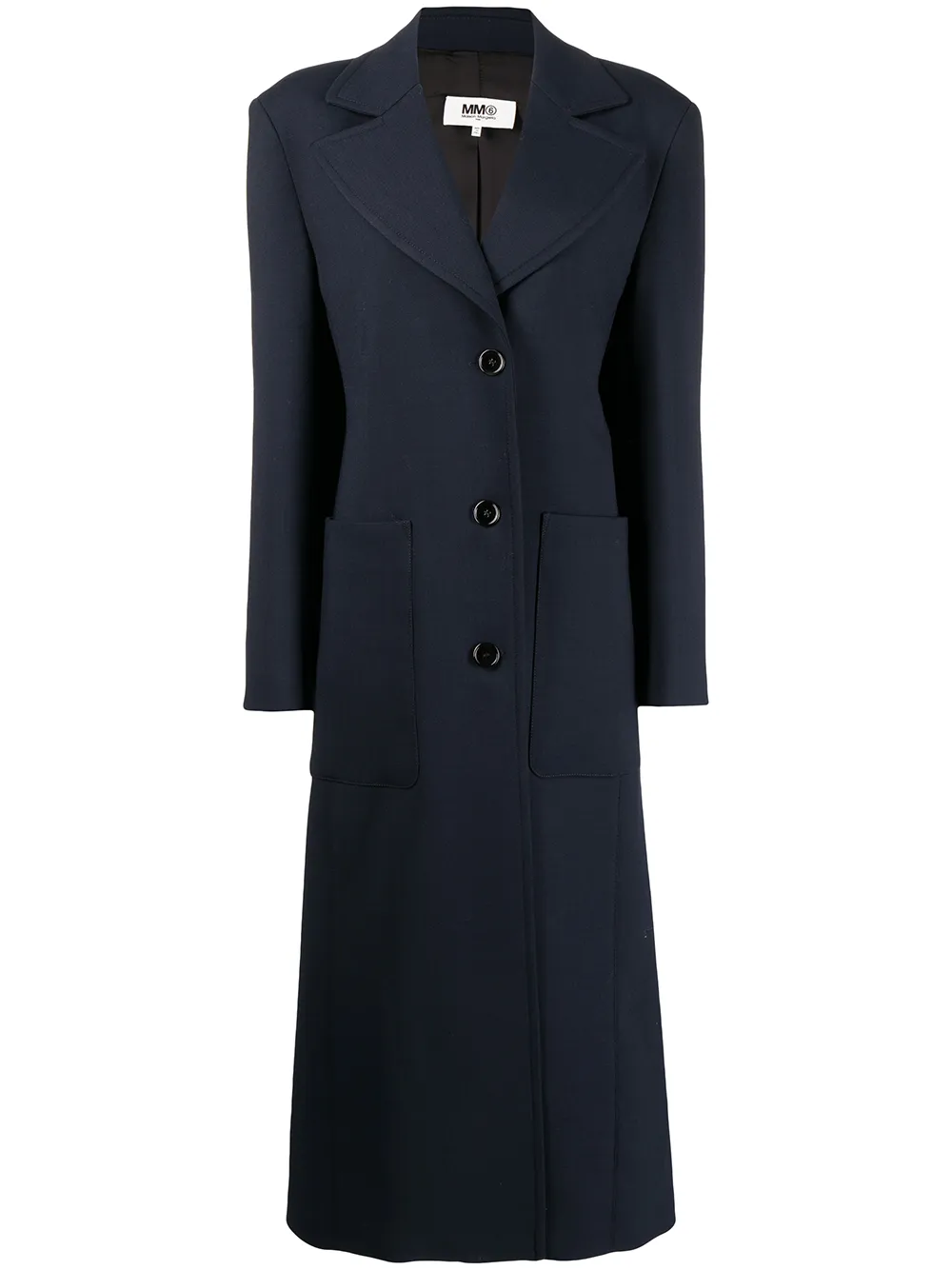 

MM6 Maison Margiela sculpted-shoulder single-breasted coat - Blue