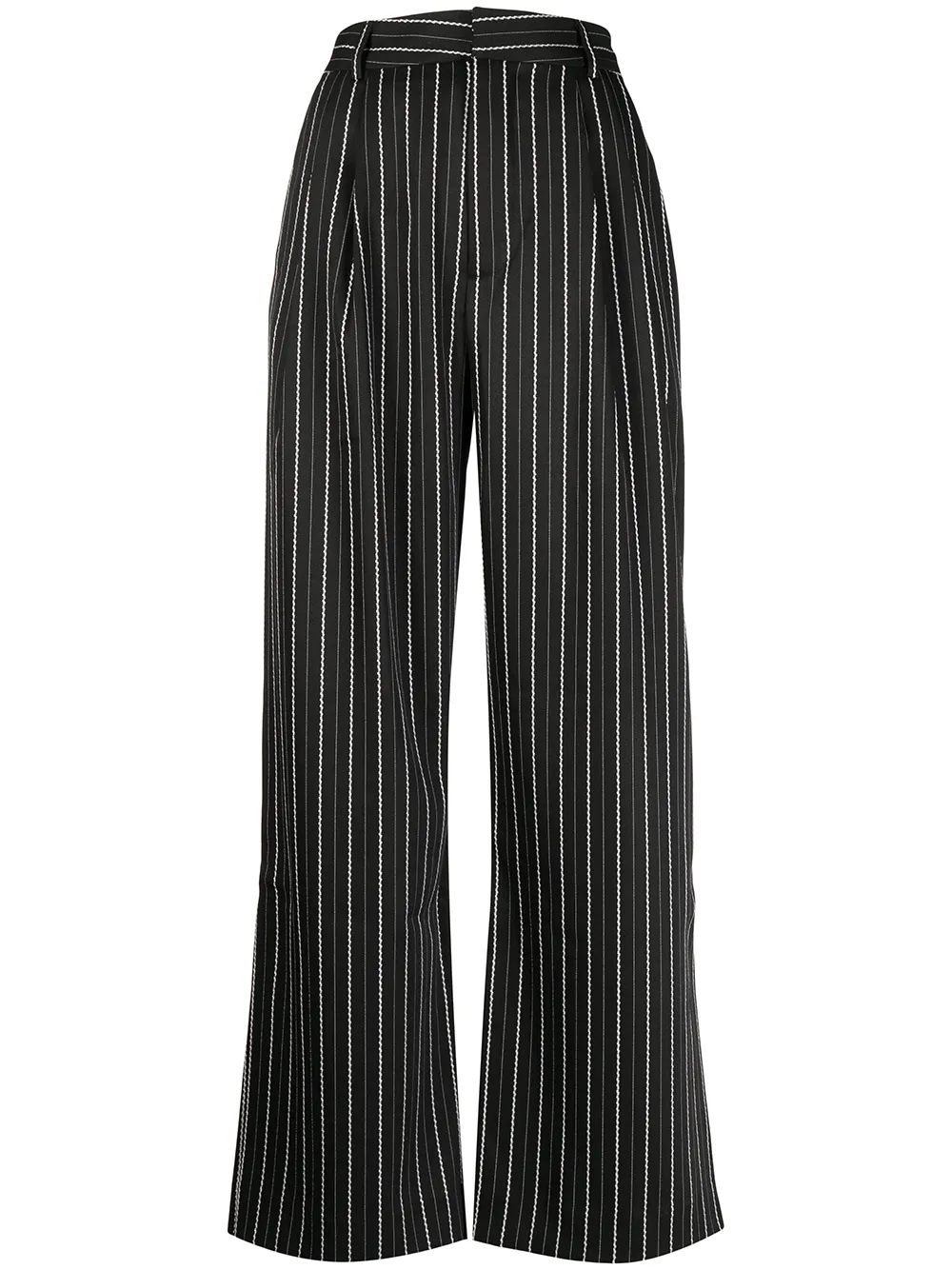 

b+ab striped wide-leg trousers - Black