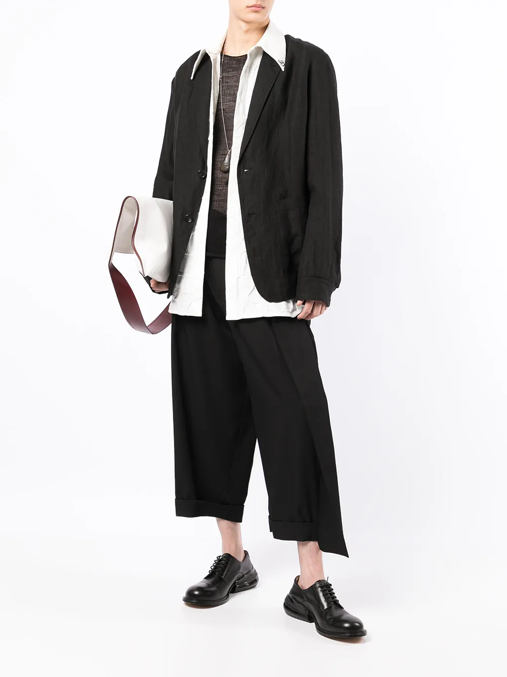 фото Yohji yamamoto укороченные брюки строгого кроя