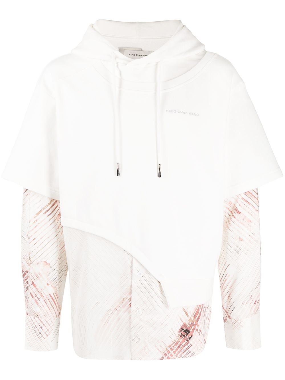 layered-effect drawstring hoodie