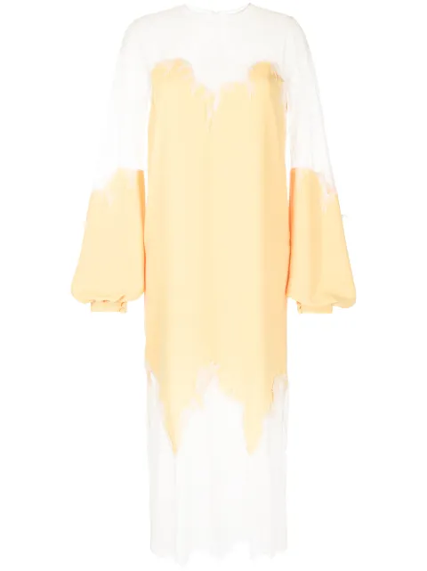 Costarellos panelled sheer dress