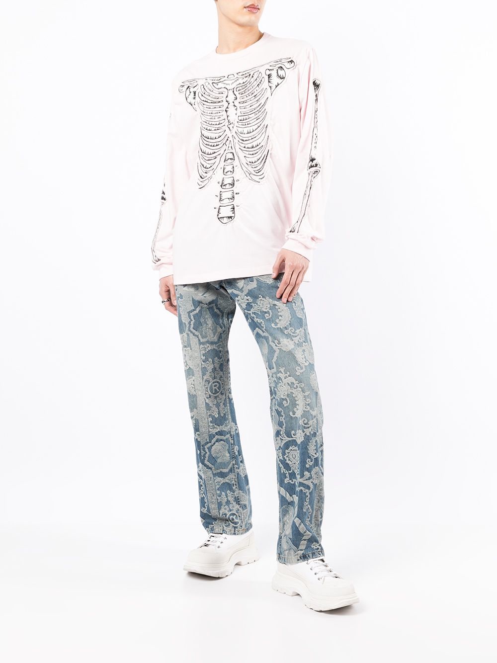 Doublet T-shirt met skeletprint - Roze