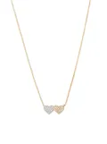 Sydney Evan 14kt yellow gold medium diamond double heart necklace