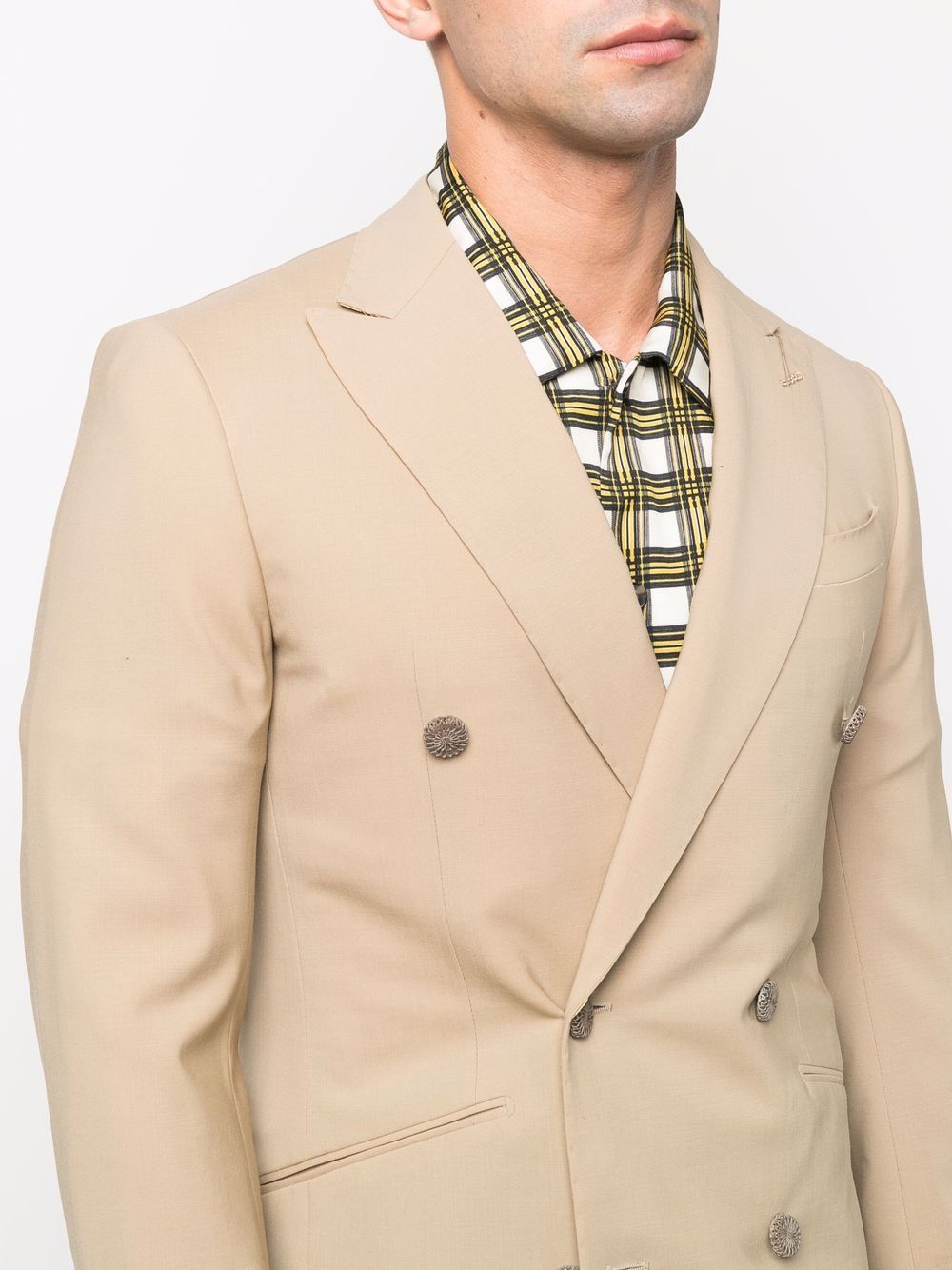 фото Maurizio miri double-breasted wool-blend blazer