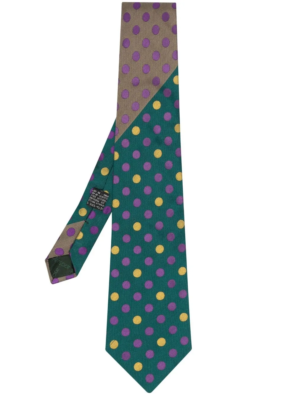 

Versace Pre-Owned 2000s polka dot silk tie - Green