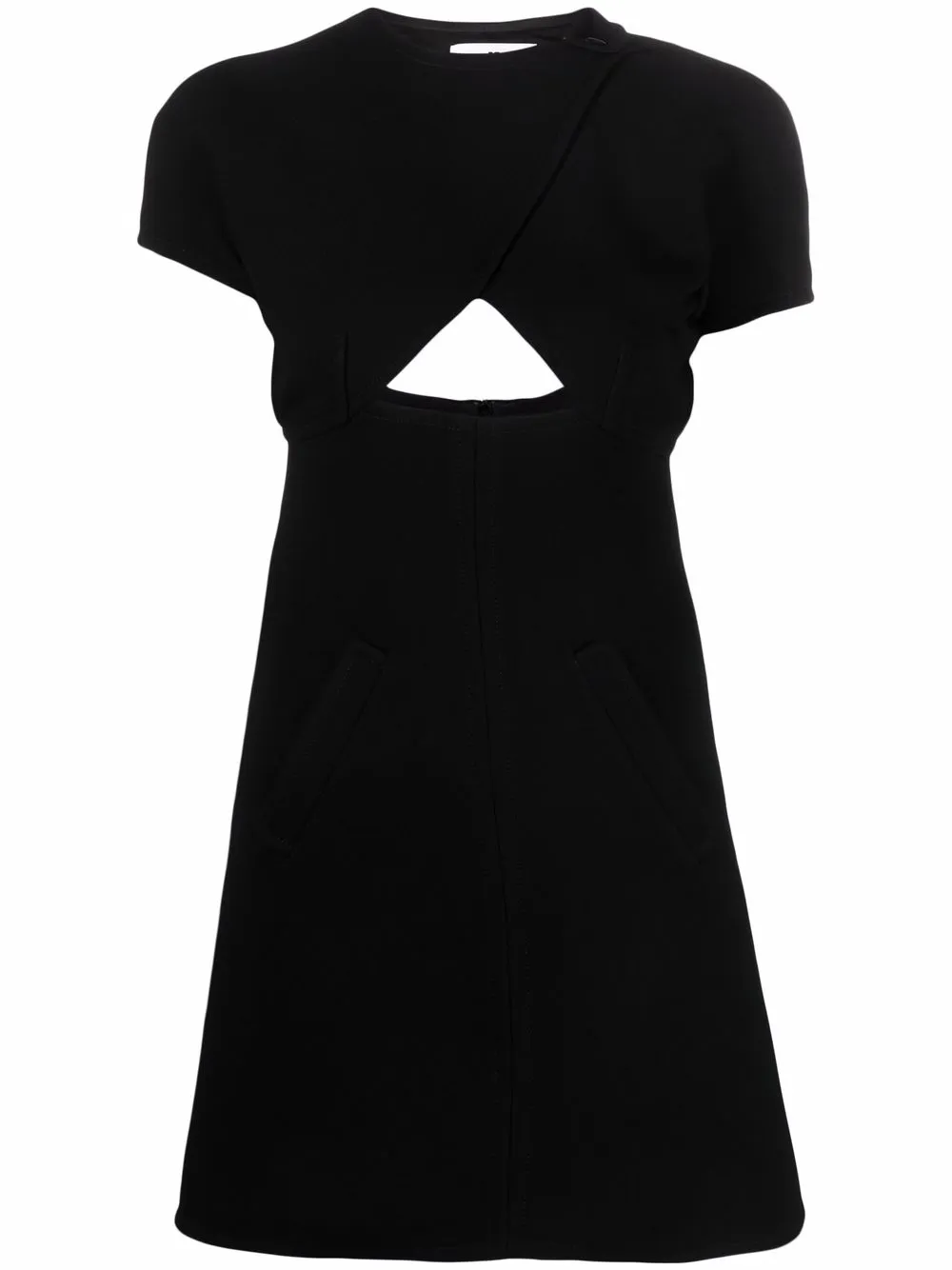 

Courrèges vestido corto con aberturas - Negro