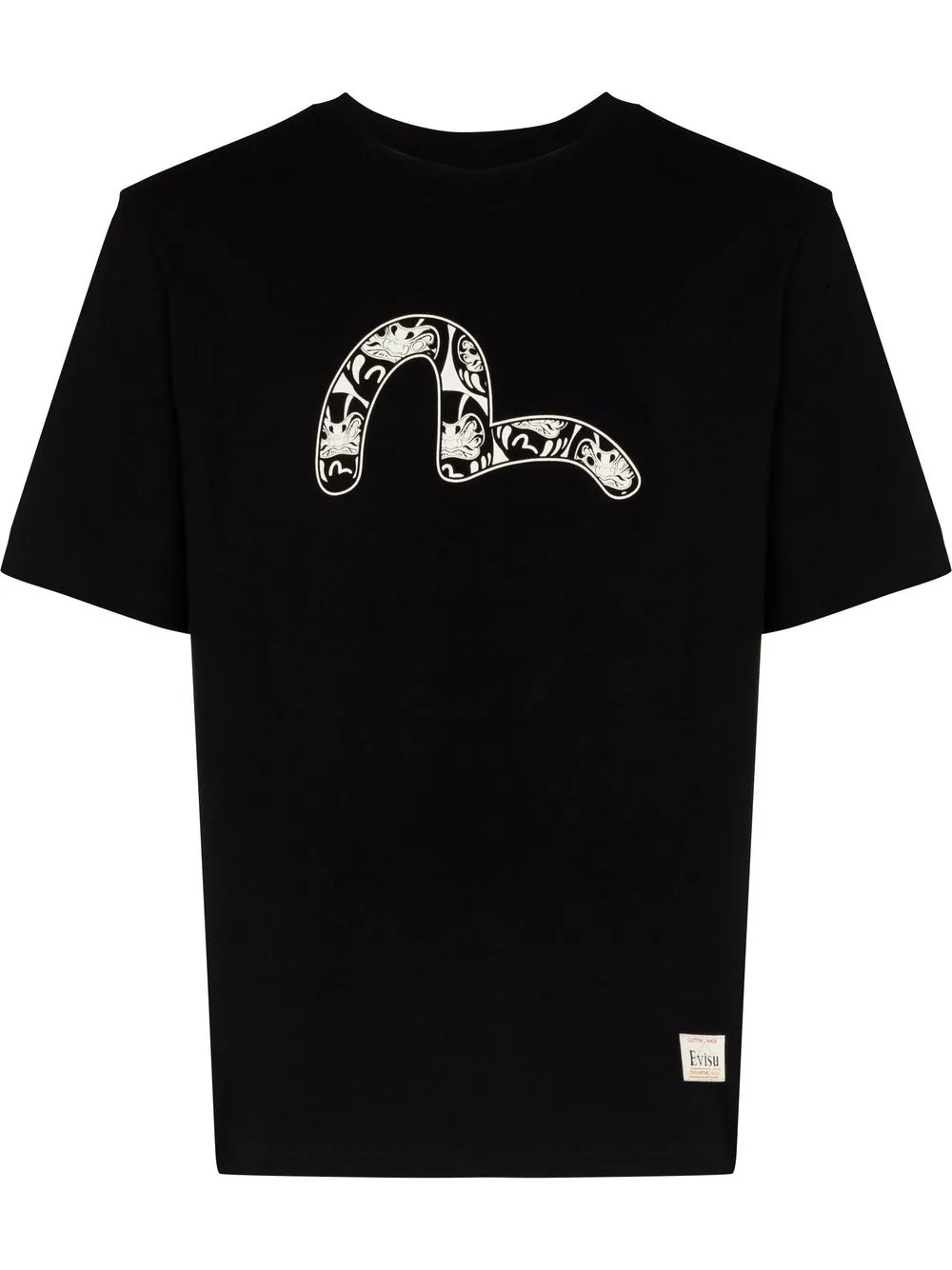 

EVISU playera con eslogan estampado - Negro