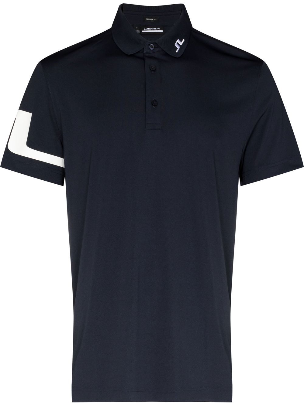 J. Lindeberg Navy Heath Logo Padel Polo Shirt In Blue