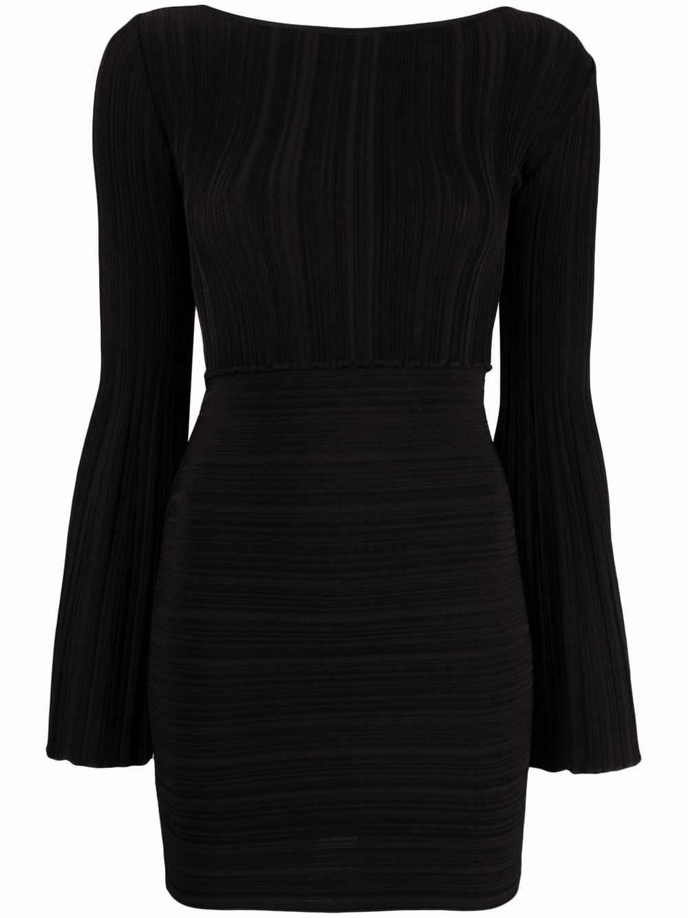 crossover-back pleated mini dress