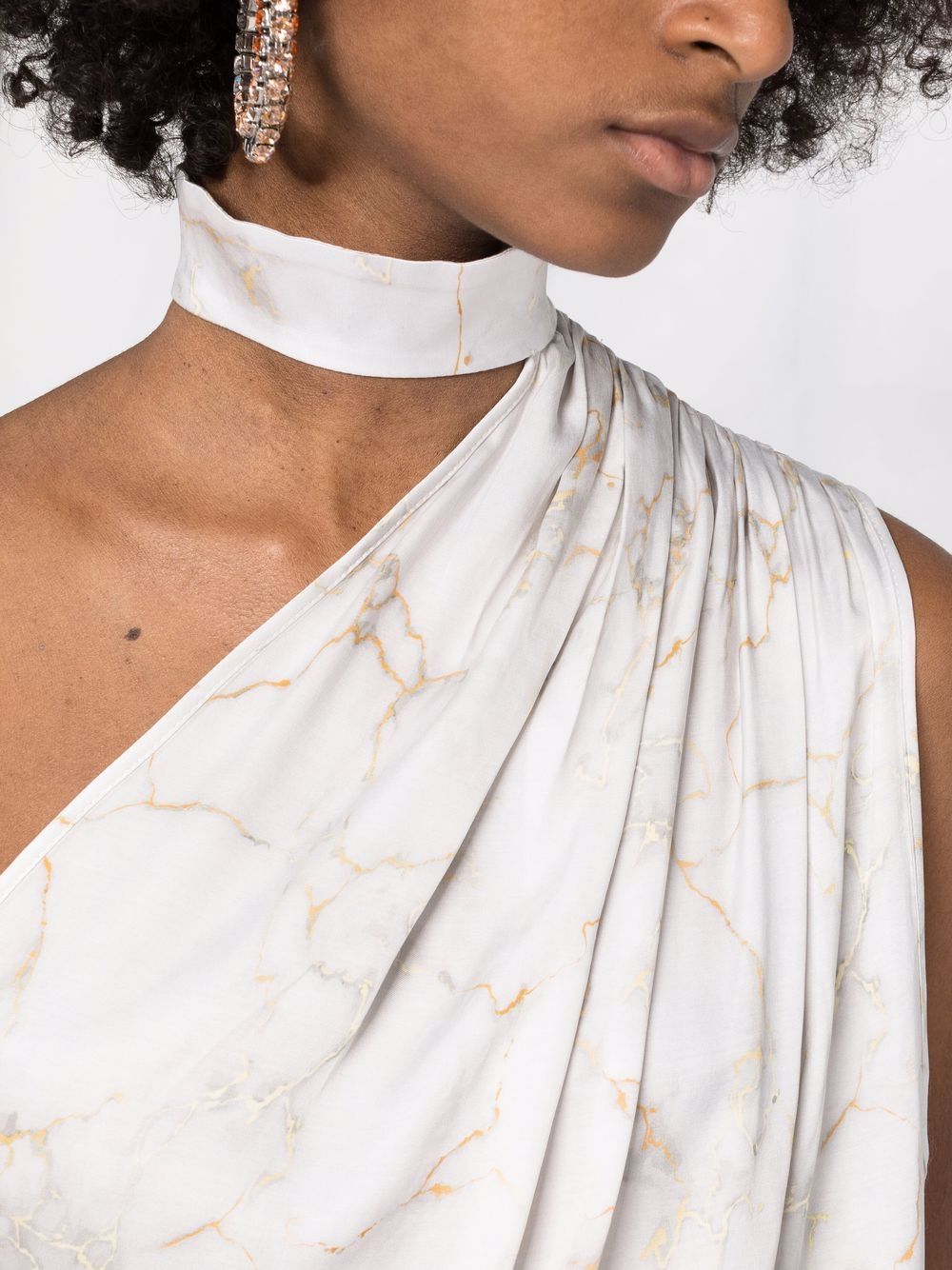 фото Materiel marble-print draped one-shoulder dress