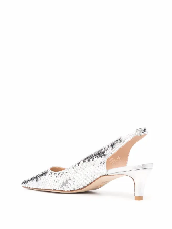 Silver slingback shoes clearance