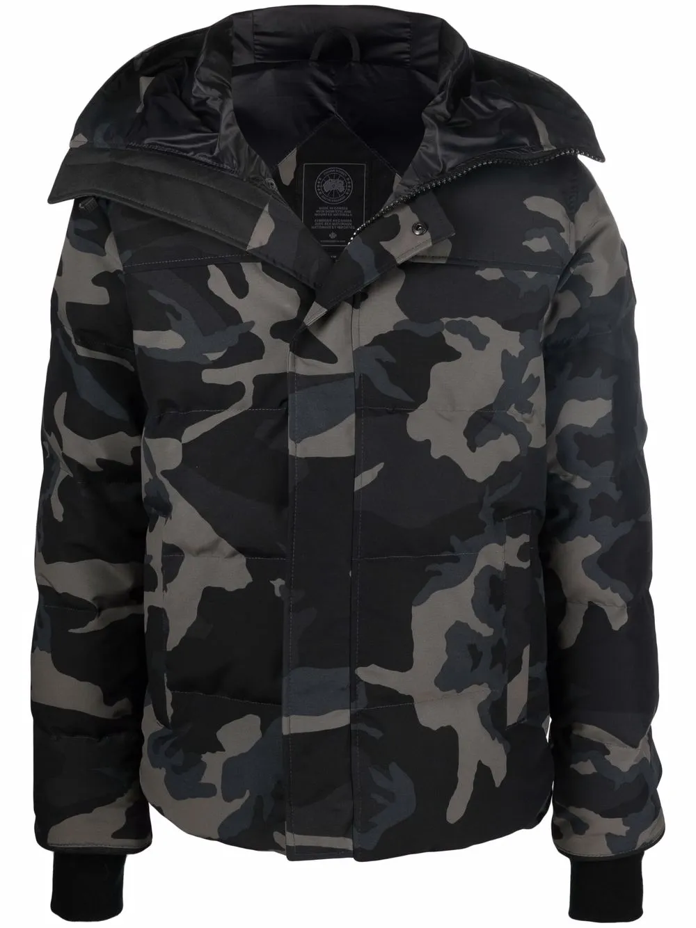 

Canada Goose logo-patch camouflage-print padded coat - Black