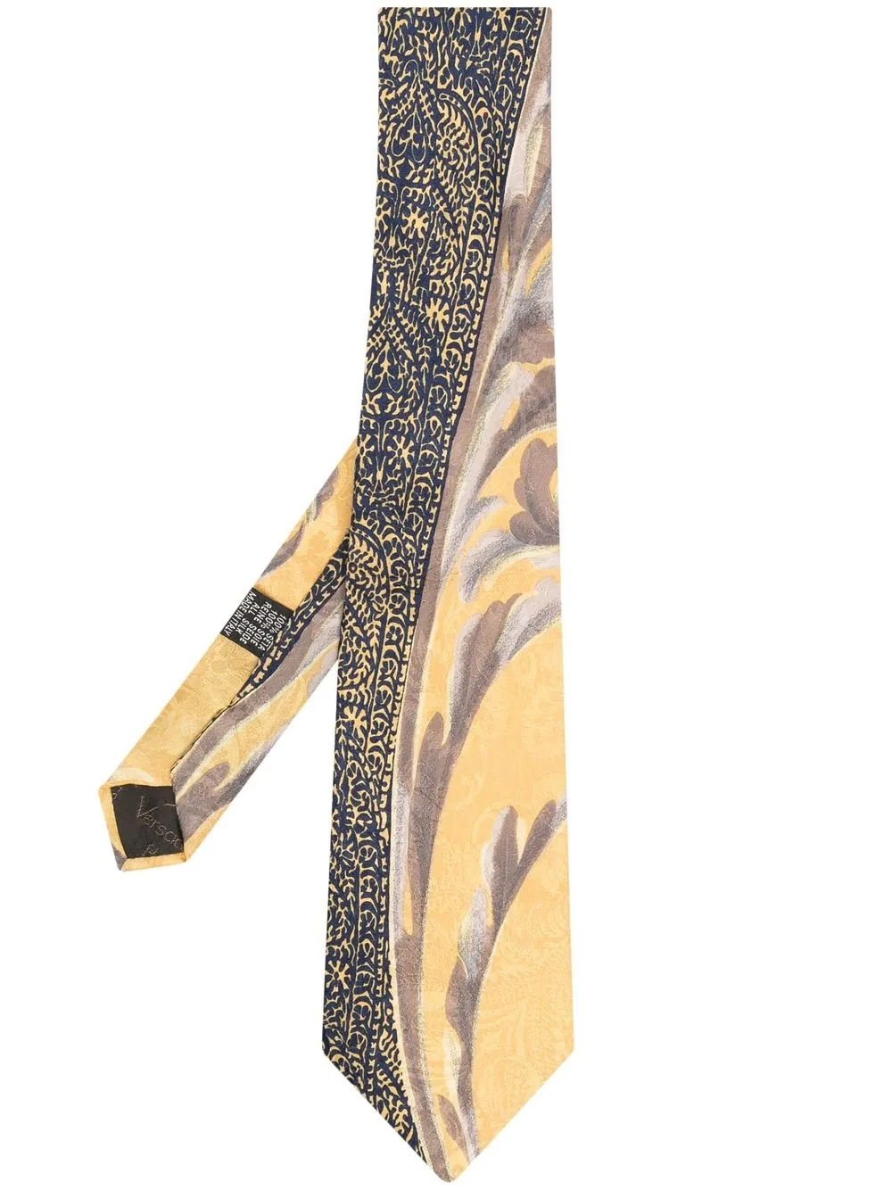 

Versace Pre-Owned 2000s baroque pattern silk tie - Yellow