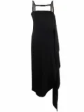 Courrèges draped panel midi dress - Black