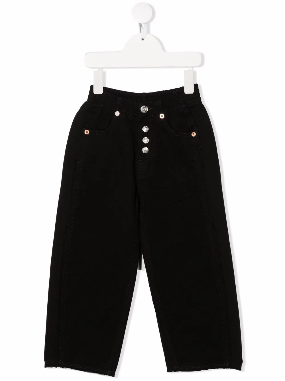 

MM6 Maison Margiela Kids jeans anchos con pretina elástica - Negro