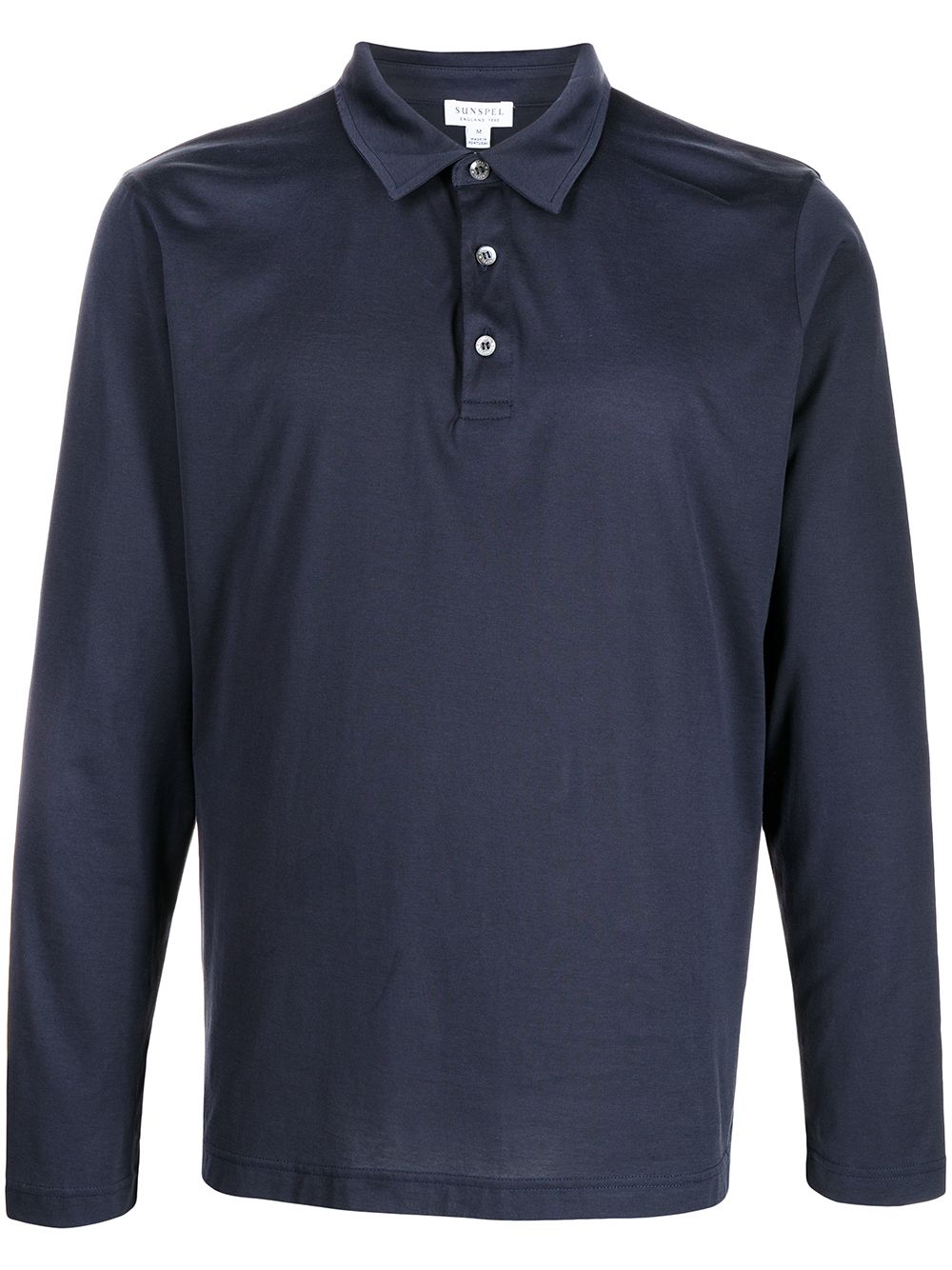 

Sunspel button-up long-sleeved polo shirt - Blue