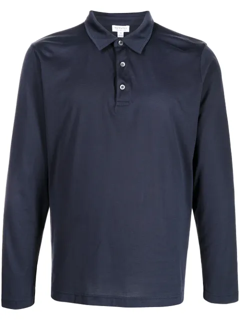 Sunspel button-up long-sleeved polo shirt